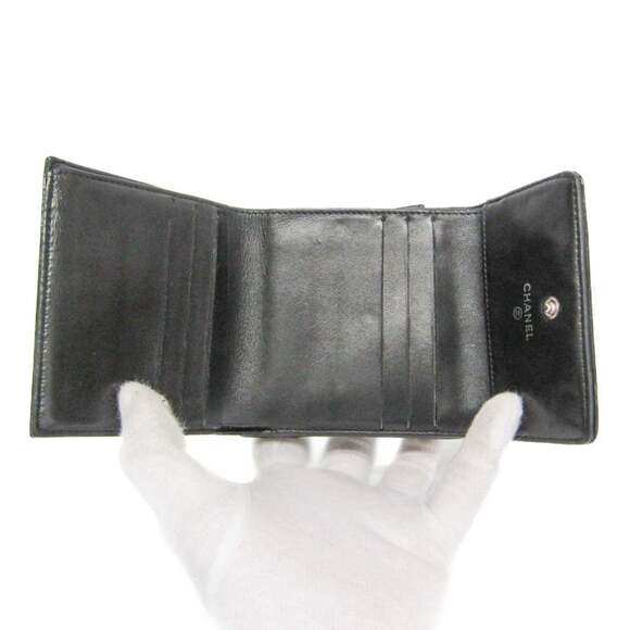 CHANEL Authentic Black Leather Wallet